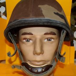 CASQUE MILITAIRE LOURD MODELE F1 DE L'ARMEE FRANCAISE DE 1989  , FABRICATION FRANCAISE  DUNOIS  A