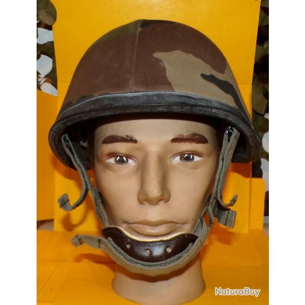 CASQUE MILITAIRE LOURD MODELE F1 DE L'ARMEE FRANCAISE DE 1989  , FABRICATION FRANCAISE  DUNOIS  A