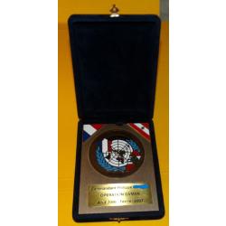 COFFRET AVEC PLAQUE DE LA F.I.N.U.L POUR L'OPERATION DAMAN DE AOUT 2006 A FEVRIER 2007 ATTIBUEE A UN