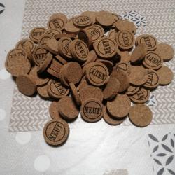 LOTS DE 100 RONDELLES DE FERMETURE MGM EN LIÈGE AGGLOMÉRÉ NUMÉROTÉS NEUF DE  CALIBRE 16