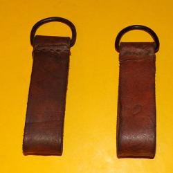 SUPPORT EN CUIR LOT DE 2 POUR CEINTURON EN CUIR DE L'ARMEE FRANCAISE PERMETTANT D'ATTACHER UN BR