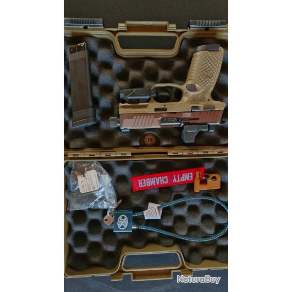 Pistolet FN HERSTAL 502 Tactical FDE 22Lr +VORTEX OPTICS Dfendre CCW RED DOT+LAMPE Tactique