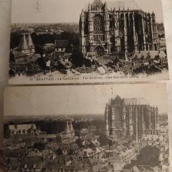 Lot de deux cartes postales sur Beauvais
