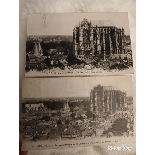 Lot de deux cartes postales sur Beauvais