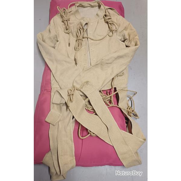 RARISSIME : authentique camisole de force d'hpital militaire complte et neuve