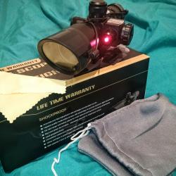 Lunette de visée compacte tactique réticule éclairé 2.5-10x40E avec laser rouge