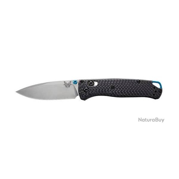BENCHMADE BUGOUT LAME 82MM MANCHE FIBRE CARBONE CLIP REVERSIBLE