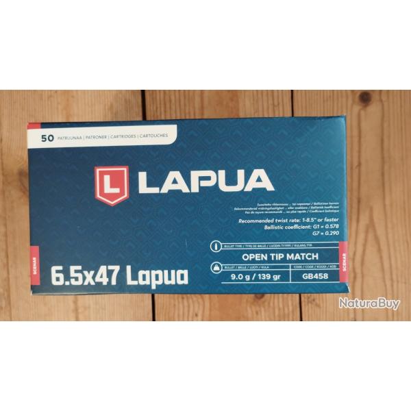 6.5x47 Lapua 139gr Scenar - bte 50