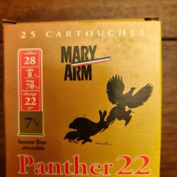 MARY ARM cartouches de chasse Panther 22 / 3 boites de 25 / calibre 28 / 70 22g / 7,5