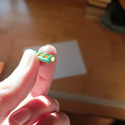 Guidon universel vert + fibre fluo rouge