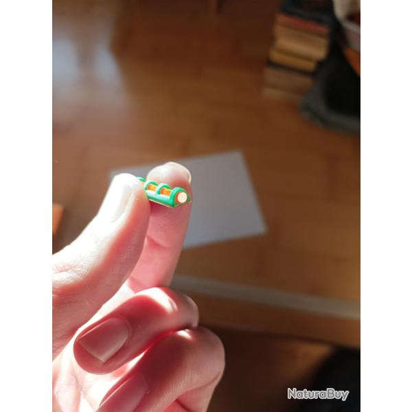 Guidon universel vert + fibre fluo rouge