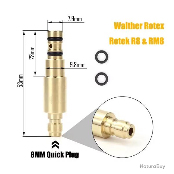 Embout de remplissage PCP pour Walther Rotex / Rotek R8 et RM8