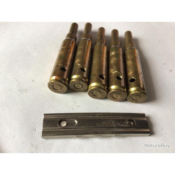 VENDU PAR LE-CUIRASSIER N 4 CLIP DE 5 BALLES  BLANC CALIBRE 7,62 NATO