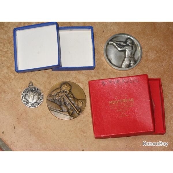 Mdailles de prix de concours de tir militaires.