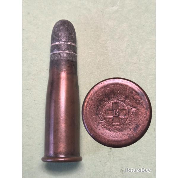 Une rare cartouche Peabody Suisse 1867 de fabrication Allemande BetS / Altena