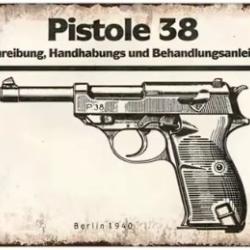 Plaque décorative vintage Walther P38  LIVRAISON GRATUITE