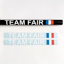 2x TEAM FAIR FRANCE autocollants. Taille 170x18mm. Idéal pour mono-canon et juxtaposés.