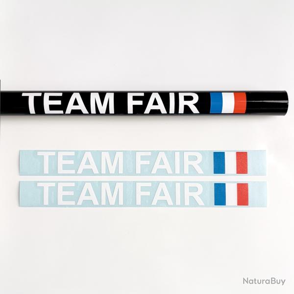 2x TEAM FAIR FRANCE autocollants. Taille 170x18mm. Idal pour mono-canon et juxtaposs.
