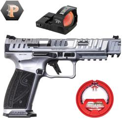 Pack Black Friday ! Pistolet Canik SFX Rival-s Chromé Cal.9X19 + Viseur Canik MO2 + Cordon 9x19