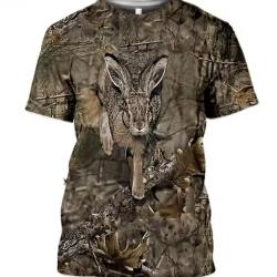 T-shirt camouflage chasse Motif LIEVRE 3D taille au choix ....ENCHERE 1 euro