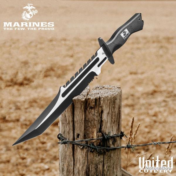 United Cutlery USMC Operation Mako UC3372 - Couteau tactique Tanto noir / acier inox