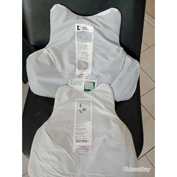 Enchre lot de 2 plaques balistiques 3a contre les armes de poings et les lames  MEHLER 42X34/34X33