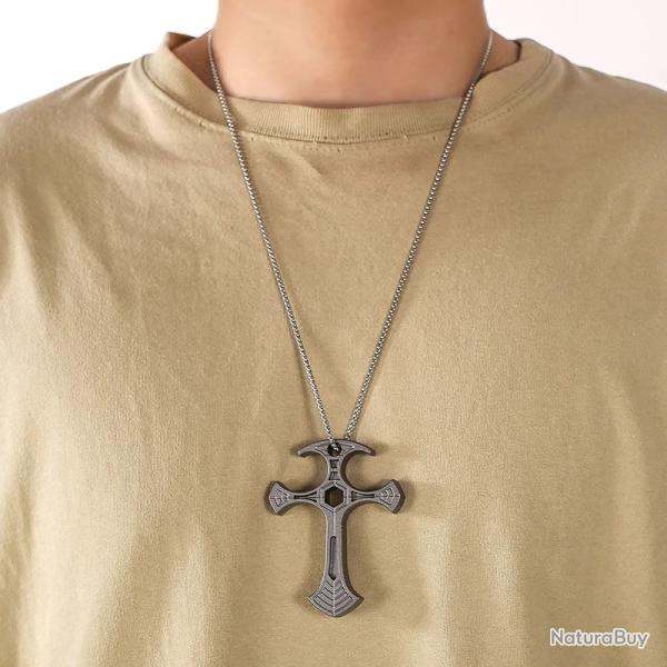 Pendentif Croix Tactique Multifonction - Bijou d'Autod�fense + Brise-Vitre de survie - Envoi Rapide