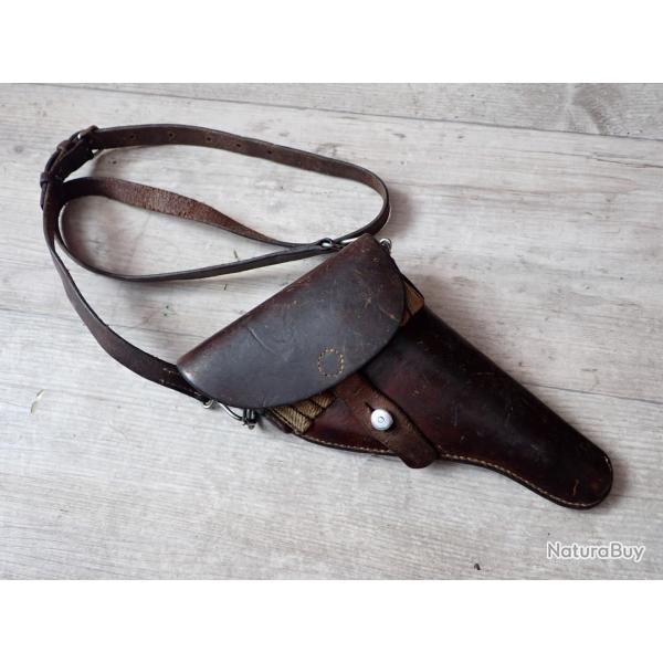 Holster, tui + bretelle pour revolver 1882 ou 1882/28. Rglementaire suisse.