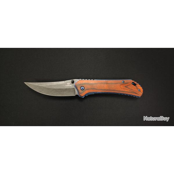 Couteau de poche Shinwa Zhanshi Bloodwood  ouverture assiste - Ref KZ1025