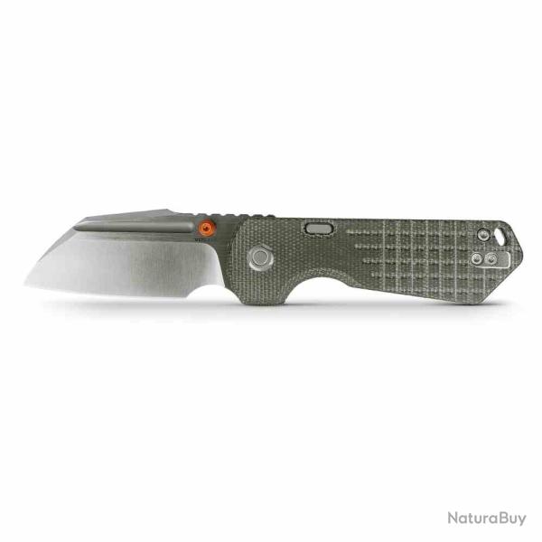 Couteau Vosteed Hedgehog Lame Acier S35VN Manche Micarta OD Green Top Liner Lock VOSA1311