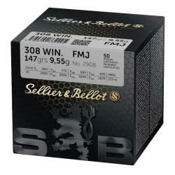 Munitions Sellier & Bellot FMJ calibre 308 WIN 147gr
