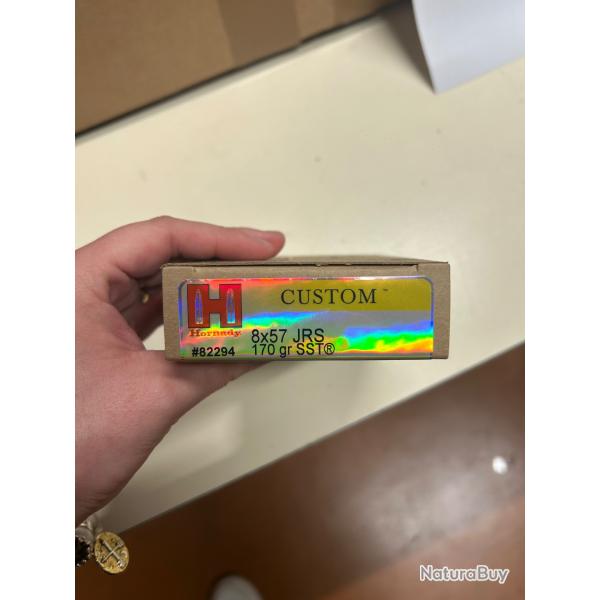 MUNITIONS HORNADY CUSTOM CAL - 8x57 JRS 170gr SST