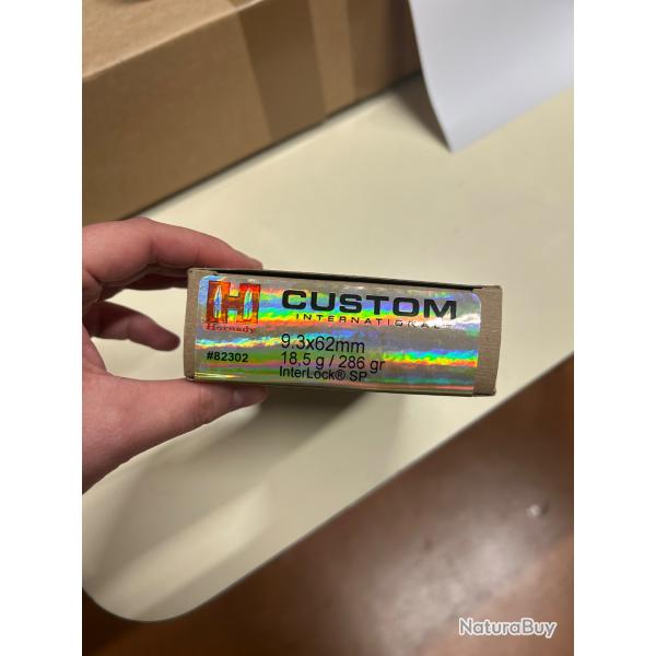 MUNITIONS HORNADY CUSTOM INTERNATIONAL CAL - 9,3x62 286gr InterLock SP