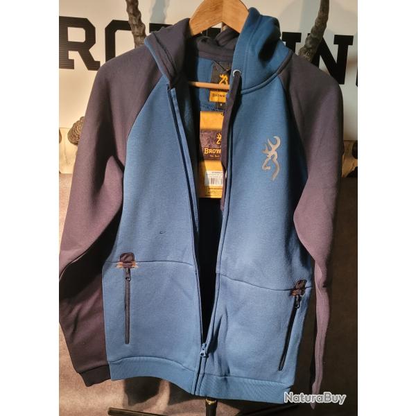 Browning Sweatshirt snapshot ZIP two tonnes blue T.L
