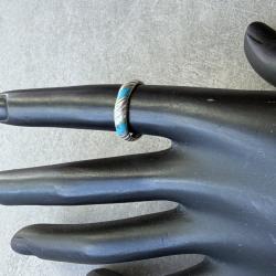 Bague argent - taille 50 - pierres turquoises