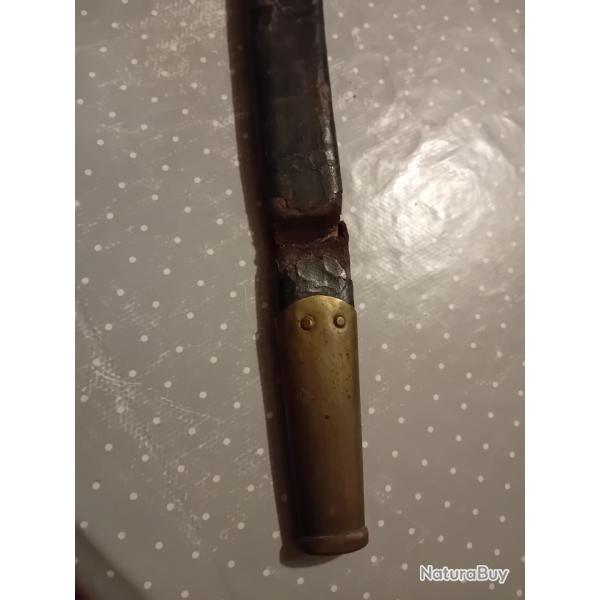 Fourreau cuir / laiton pour baonnette Remington export