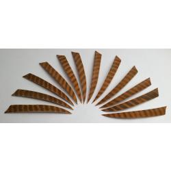Lot de 12 Plumes Naturelles Shield 5 pouces Tigrées Noir-Marron