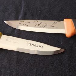 Combo - Couteau Morakniv Companion et porte-clef - personnalisés - Sanglier