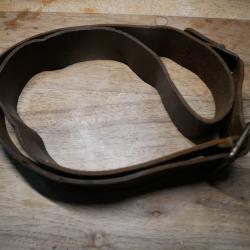 Bretelle en cuir fauve de Berthier garnitures acier