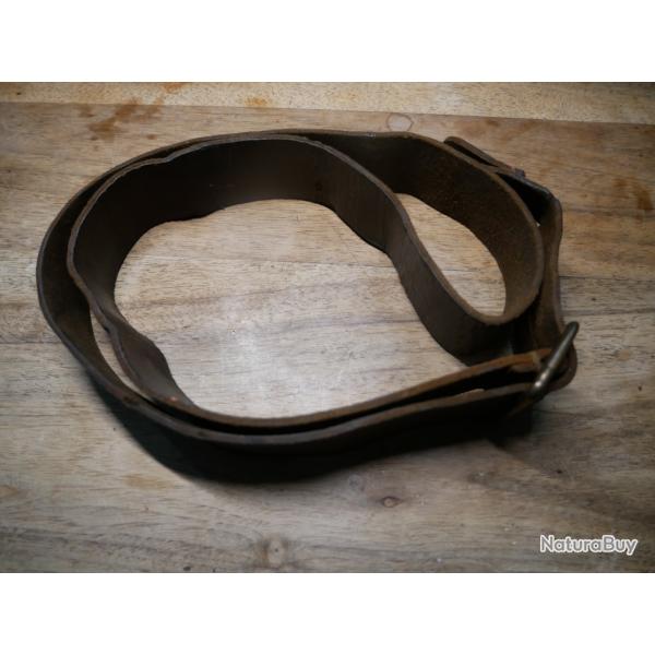 Bretelle en cuir fauve de Berthier garnitures acier