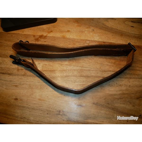 Bretelle de MAUSER G98 Gewehr 1898 en cuir fauve, pice en bel tat