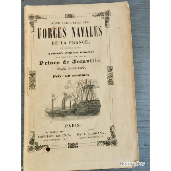 Prince de Joinville - Note sur l'�tat des forces navales de la France