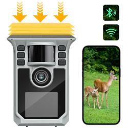Caméra de Chasse Solaire WiFi 4K UHD 64MP FKPCAM Batterie 7500?mAh Vision Nocturne Carte 64?Go IP67