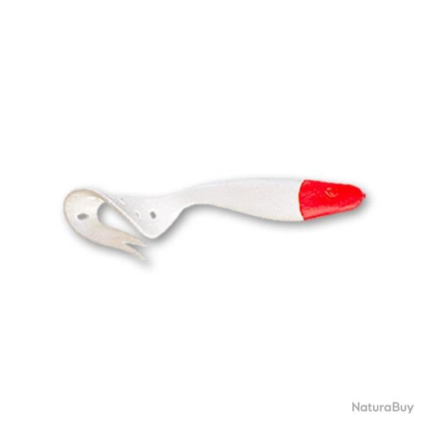 LEURRE SOUPLE SANDRA 7CM - BLANC TETE ROUGE - DELALANDE