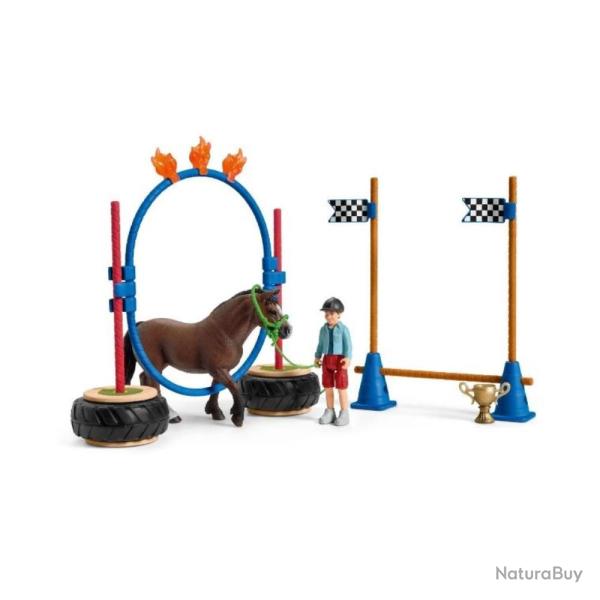 COFFRET COURSE DAGILITY POUR PONEY - SCHLEICH