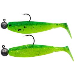 LEURRE SOUPLE MONTE GBUMP 80 READY TO CATCH X2 - LIME CHARTREUSE PEPPER - GUNKI