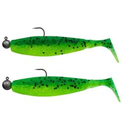 LEURRE SOUPLE MONTE GBUMP READY TO FISH 140 X2 - LIME CHARTREUSE PEPPER - GUNKI