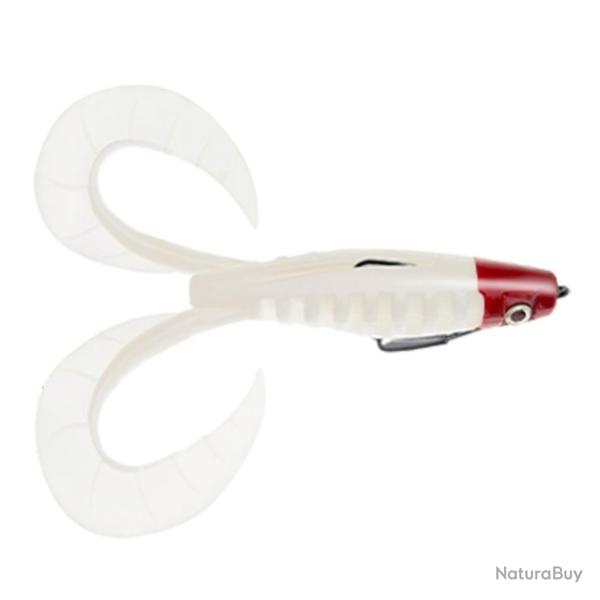 LEURRE SOUPLE ARME NEO FROG 18CM - BLANC TETE ROUGE - DELALANDE