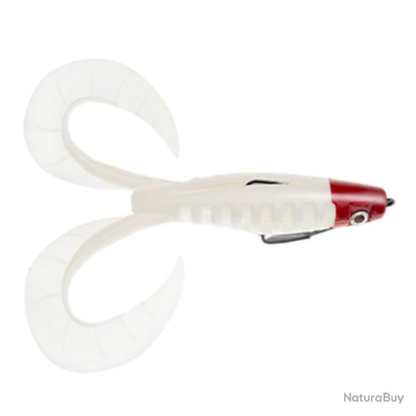 LEURRE SOUPLE ARME NEO FROG 14CM - BLANC TETE ROUGE - DELALANDE