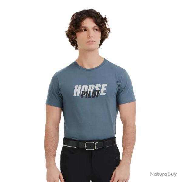 TEE-SHIRT TEAM HOMME INDIGO - L - HORSE PILOT